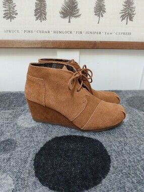 BOBS from Skechers Brown Suede Wedge Ankle Booties